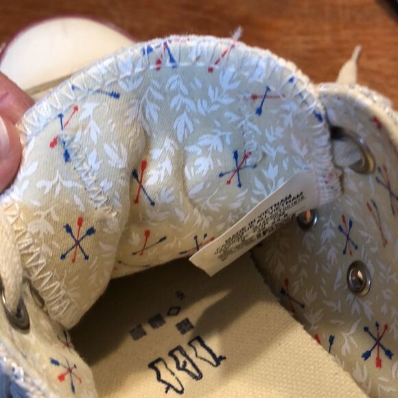 Converse Shoes Allstar low cut natural shoes sparkle! Red & blue arrow print 8 - Picture 4 of 13